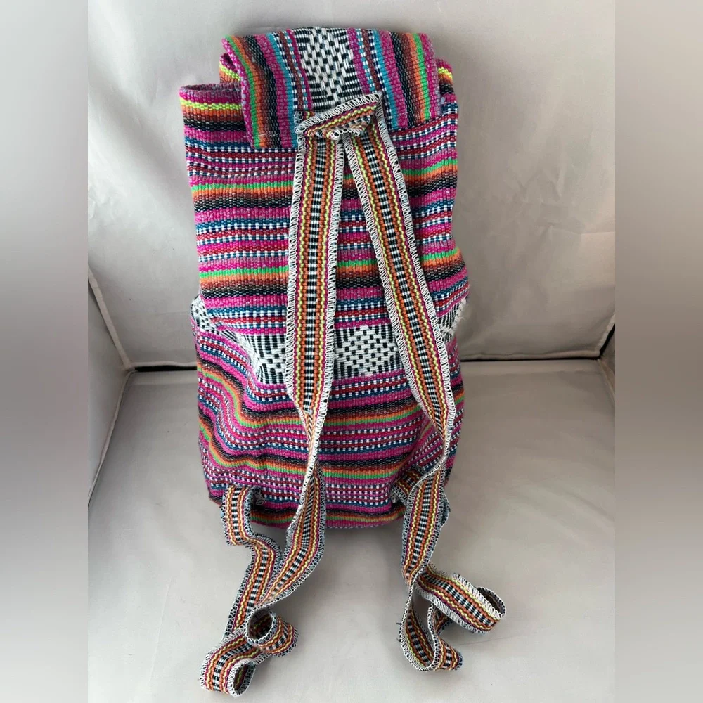 Colorful Striped Large Backpack - Picture 2 of 4